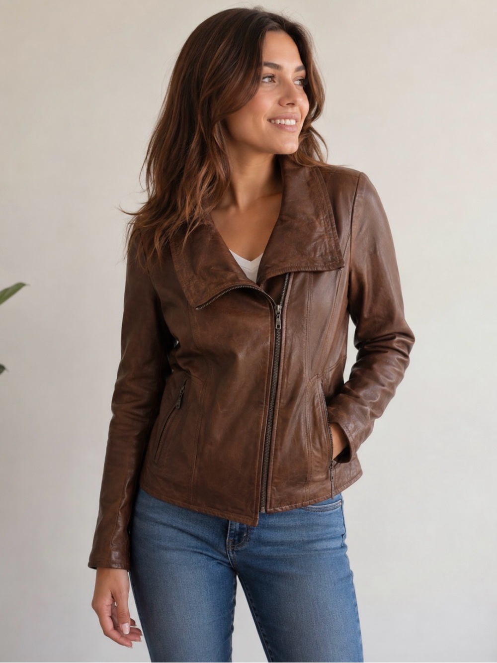 Danier Brown Italian Leather Jacket | XS​